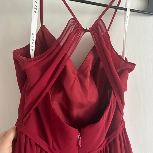 Azazie Cora Dress in Burgundy - Picture 3 of 5